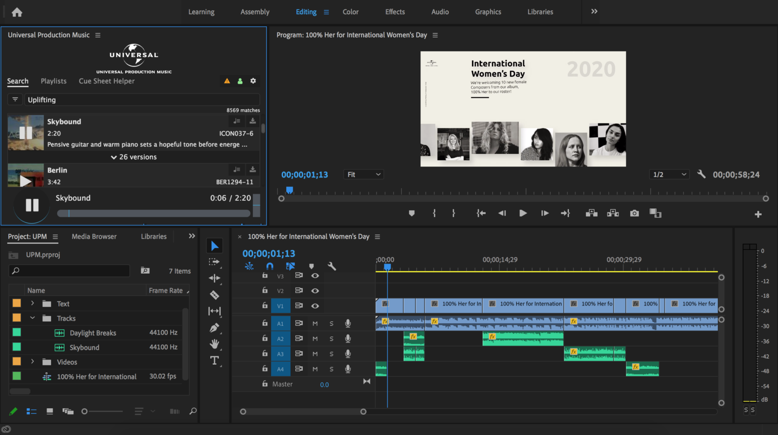 Universal Production Music Adobe Video Partner Program